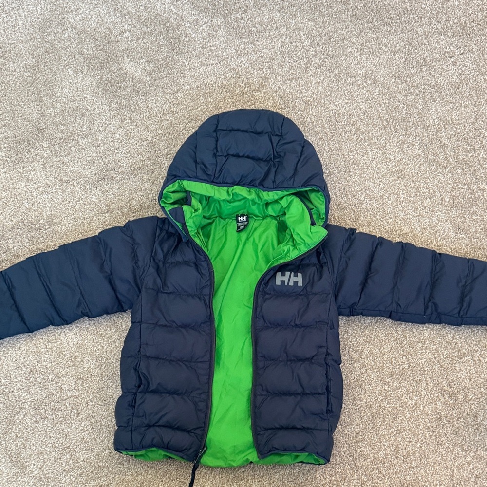 HH Kids Navy Puffer Jacket with removable hood